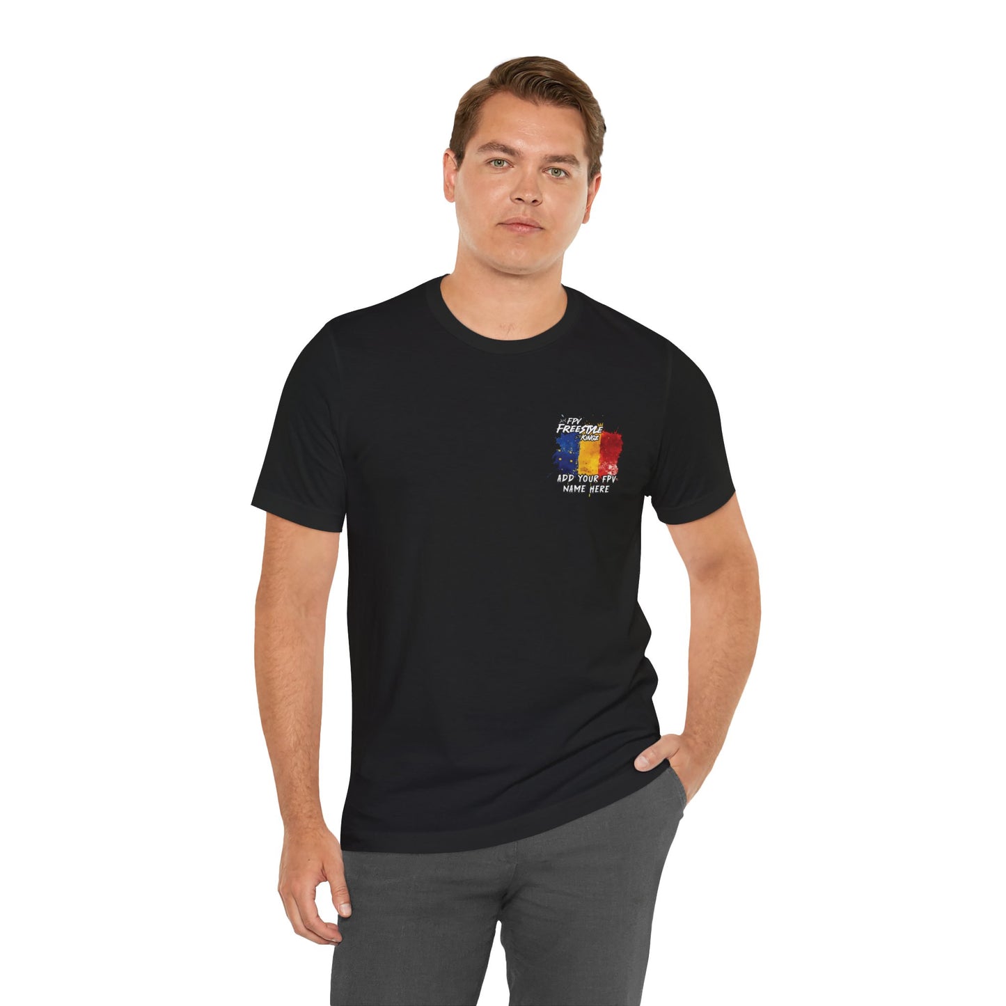 Customisable Tee 'Add Your FPV Name and Flag on the front' FPV Freestyle Kingz T-Shirt