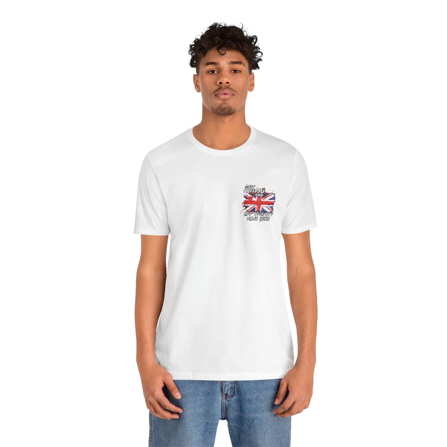 Customisable Tee 'Add Your FPV Name and Flag on the front' FPV Freestyle Kingz T-Shirt